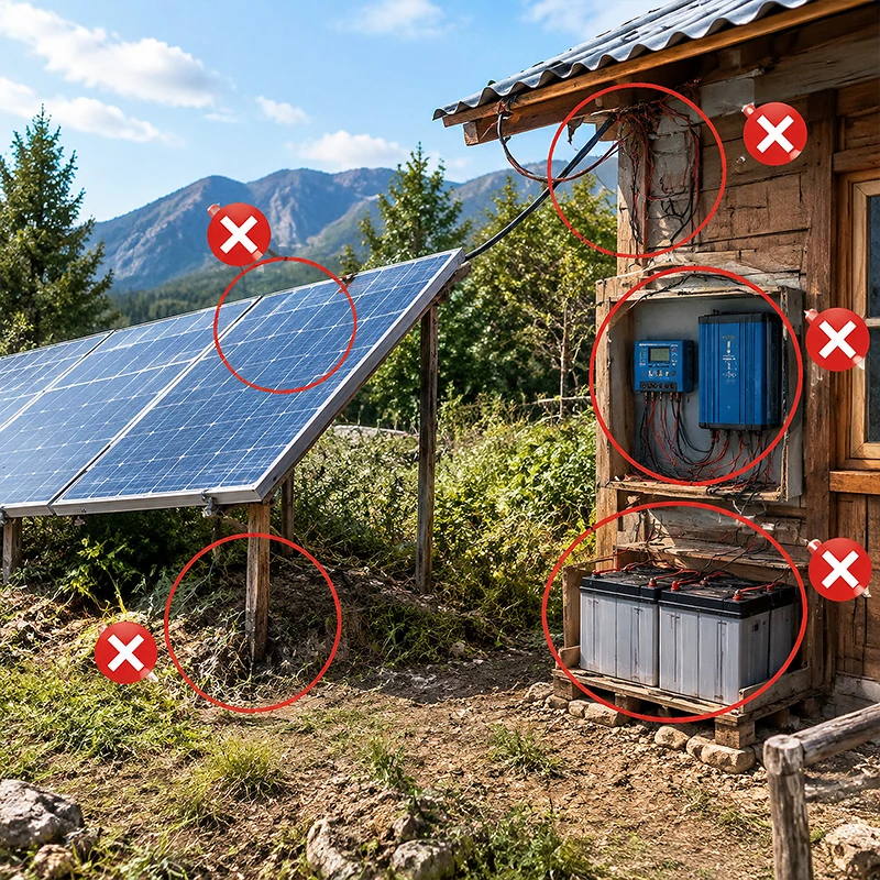 Errores al diseñar sistemas solares aislados