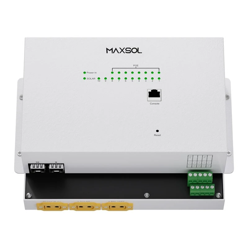 Switch PoE industrial solar gestionable Maxsol IOT2802SFG-S