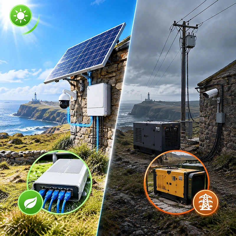 PoE solar o alimentación tradicional en sitios remotos