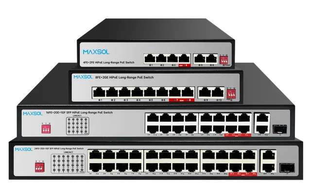 Switch PoE comercial de 100Mbps