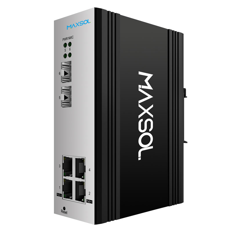 Conmutador industrial Gigabit PoE++ gestionado de 4 puertos